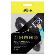 Кабель RITMIX RCC-130, черный, USB 2.0 - USB Type-C, 1 м.