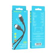 Кабель 8 pin - Type-C Borofone BX90, 1.0м, 3.0A, 20Вт, QC3.0, цвет: чёрный