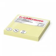 Блок самоклеящийся бумажный ErichKrause 75х75 мм, 100 листов, желтый