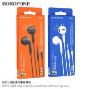 Наушники внутриканальные Borofone BM71, Light song, Jack 3.5мм, 1.2 м, цвет: белый