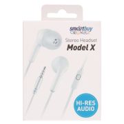 Внутриканальная гарнитура Smartbuy Model X, пульт управления, микрофон, белая (SBH-012-X-K)