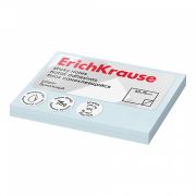 Блок самоклеящийся бумажный ErichKrause 75х50 мм, 100 листов, голубой