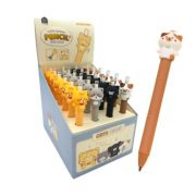 Карандаш Вечный  DC-100 «Котик» 2,0мм, автомат, НВ, круглый прорезиненный корпус с фигуркой, ассорти