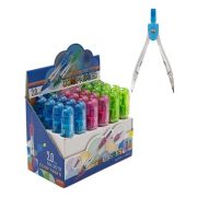 Циркуль  CJ-11 металлический, 11см, грифель 2мм, в пластиковом футляре с клипом, цвета ассорти, №2019 (4/24/576)