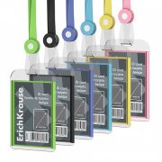 Бейдж вертикальный  в комплекте с силиконовой лентой ErichKrause акриловый  размер вставки 54х85 мм, ассорти, в пакете, 62093