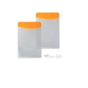 Бейдж вертикальный без шнура, 74*104мм, оранжевая вставка, винил Т-091 J.Otten