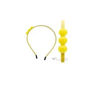 Ободок для волос «Кружочек», пластик+металл, ЦЕНА ЗА 1 ШТ, цвет желтый ZF1519-12