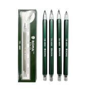 Карандаш механ.  DE-436 «Темно-зеленый» 4,0мм, шестигранный, пластик, с точилкой, в к/к TR-4000 (4/120)