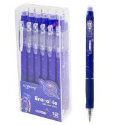 Ручка гелевая пиши-стирай, автоматическая Yalong «Космос» 0,5 мм, синяя, пулев. наконечник, резин. грип, круглый цв. пласт. корпус, 12 шт в пласт. уп.