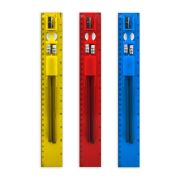 Линейка « KWELT » 30см, в комплекте: карандаш с ластиком 2шт, точилка, ластик, ассорти (без возможности выбора цвета), пластиковая