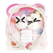 Набор резинок для волос « Hair Accessory set » в наборе :белых резиночек-6шт, ободок, европодвес, 10702070/190118/0006717